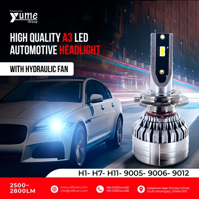 High Quality A3 LED Automotive Headlight with Hydraulic Fan