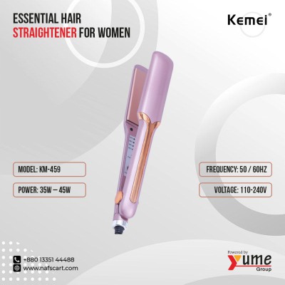 Kemei KM-459 Essential Hair Straightener for Women – Professional Ceramic Flat Iron