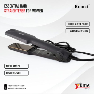Kemei KM-329 Professional Hair Straightener – 25W Ceramic Styling Iron for Women