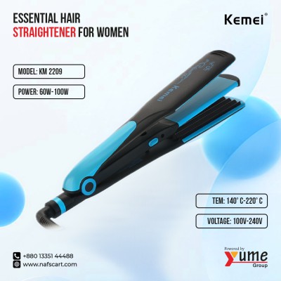 Kemei KM-2209 Professional Hair Straightener for Women – High-Performance Multi-Temperature Ceramic Iron