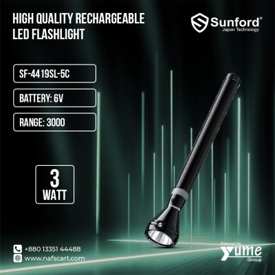 Sunford SF4426SL-3D 7W Rechargeable LED Searchlight – 2500m Long Range Tactical Torch 7W Rechargeable LED Searchlight – 2500m Long Range Tactical Torch