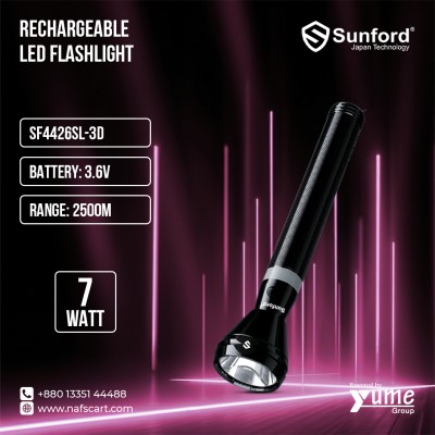 Sunford SF4426SL-3D Classic Series 7W Rechargeable LED Searchlight – 2500m Long Range