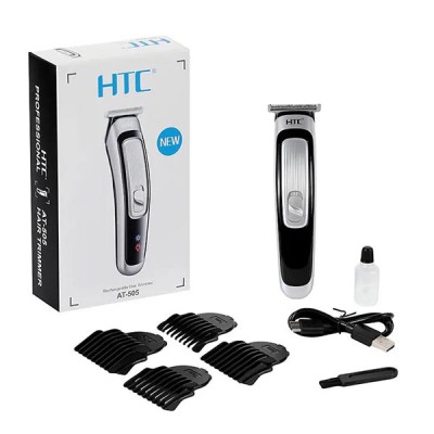 HTC AT-505 Professional Rechargeable Hair Trimmer - Skin-Friendly Blades & USB Charging