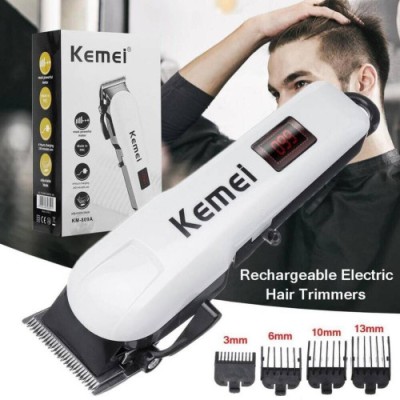 Kemei KM-809A Professional Cordless Hair Clipper - Adjustable Blade & LED Power Display