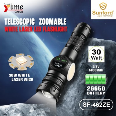 Sunford SF-462ZE Telescopic Zoomable White Laser LED Flashlight