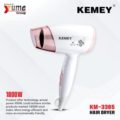 Kemei KM-3365 Silky Shine 1800W Foldable Hair Dryer