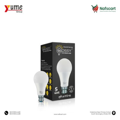 Glossy 5-Watt Energy Efficient LED Bulb (B22 Bayonet Cap) – 1 Year Warranty