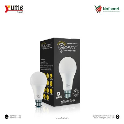 Glossy 9-Watt High-Brightness LED Bulb (B22 Bayonet Cap) – 1 Year Warranty