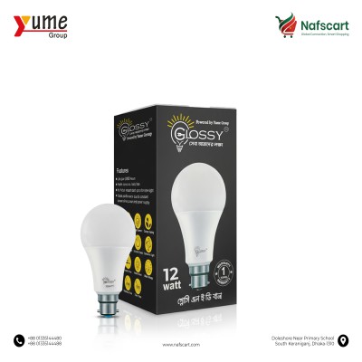 Glossy 12-Watt High-Brightness LED Bulb (B22 Bayonet Cap) – 1 Year Warranty