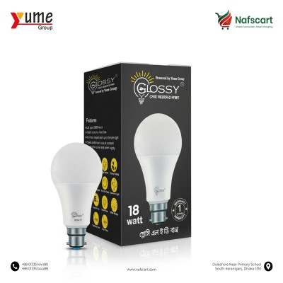 Glossy 18-Watt Premium LED Bulb (B22 Bayonet Cap) – High Efficiency with 1 Year Warranty