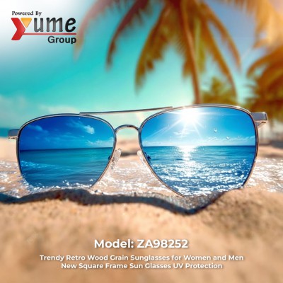 Retro Wood Grain Sunglasses (ZA98252)