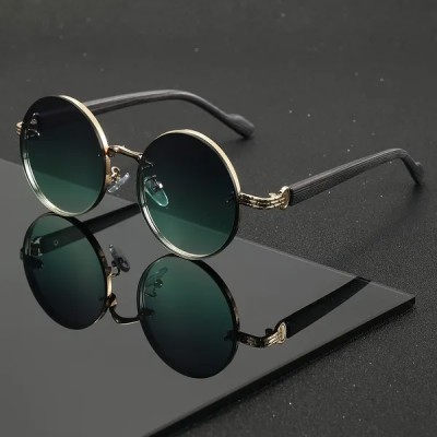 GM LUMIAS Vintage Round Sunglasses 2026 Classic Gradient Outdoor Shades Trendy Luxury Design Metal Rim Sun Glasses