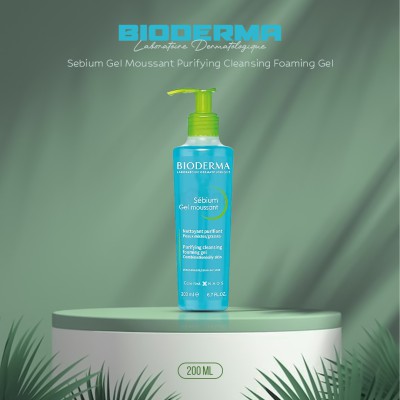 Bioderma Sebium Gel Moussant Foaming Cleanser 200ml FR — Purifying Face Wash for Oily & Combination Skin