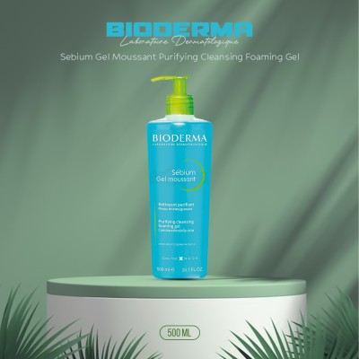 Bioderma Sebium Gel Moussant Foaming Cleanser 500ml FR — Purifying Face Wash for Oily & Acne-Prone Skin