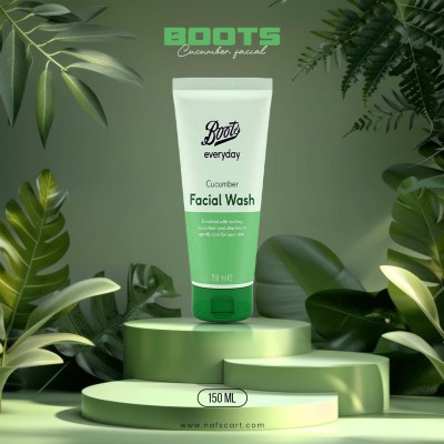 Boots Everyday Cucumber Facial Wash 150ml UK — Refreshing Cleanser with Cooling Cucumber Extract