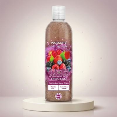 Watsons Summer Berries Energising Exfoliating Body Wash with Vitamins B3 & E – 410ml TH