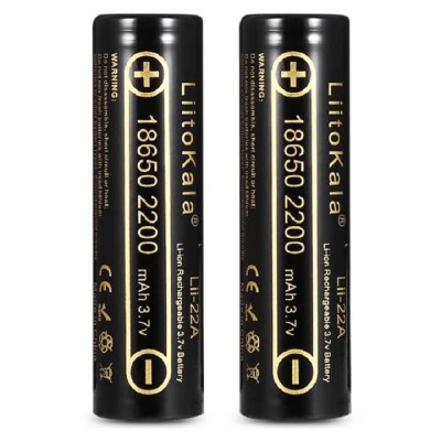 LiitoKala Lii-22A 3.7V 18650 2200mAh Rechargeable Battery li ion Batteries Li-ion Lithium Battery for Flashlight- 1pcs