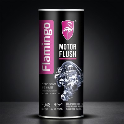 Flamingo Motor Flush 443ml – Engine Cleaning Treatment Removes Sludge, Gum & Deposits in 5 Minutes