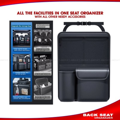 Car Back Seat Organizer (Premium Leather)  Back Seat Multi storage Bag-1 PC