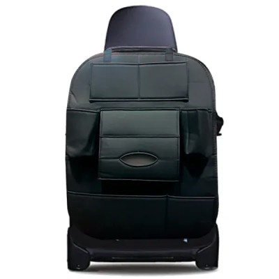 Multi-Pocket Leather Car Back Seat Organizer