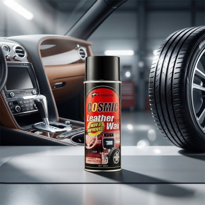 Kangaroo Cosmic Leather & Tire Wax 400ml – 2-in-1 Shine & Protection Spray for Car Interior & Tires (KO)