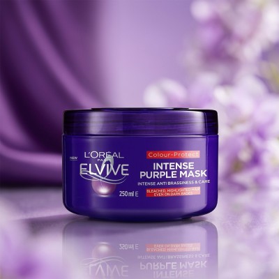 L’Oréal Paris Elvive Colour Protect Intensive Purple Mask 250ml – Anti-Brassiness Treatment for Blonde, Bleached & Highlighted Hair (GR)