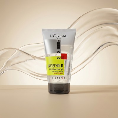 L’Oréal Paris Studio Line Invisi’Hold 8 Natural Clear Gel 150ml – Extra Strong Hold, Non-Sticky Styling (BG)