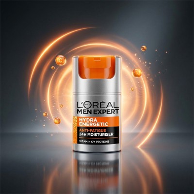 L’Oréal Men Expert Hydra Energetic Anti-Fatigue Moisturiser 50ml – Vitamin C Daily Face Cream for Men (FR)