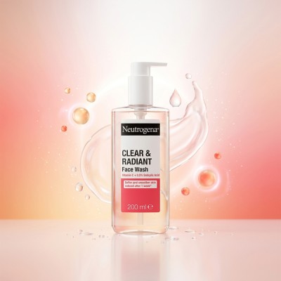 Neutrogena Clear & Radiant Face Wash 200ml – Vitamin C Brightening Cleanser (GR)