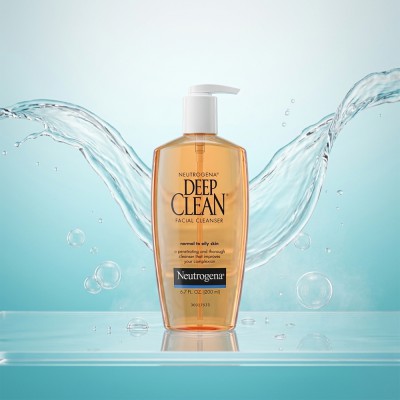 Neutrogena Deep Clean Oil-Free Cream Cleanser 200ml – Pore Purifying Daily Face Wash (US)