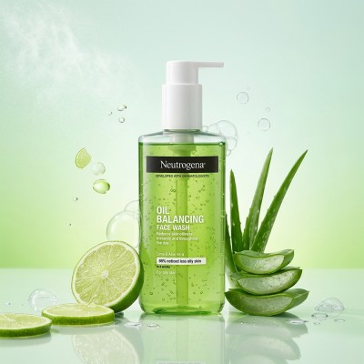 Neutrogena Oil Balancing Facial Wash 200ml – Lime & Aloe Vera Cleanser for Oily Skin (GR)