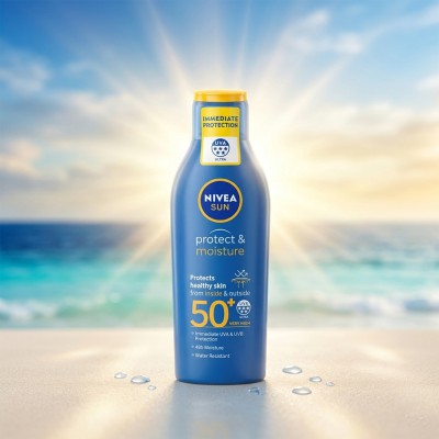 Nivea Sun Protect & Moisture SPF 50+ Lotion 200ml – Long-Lasting Hydration Sunscreen (ES)