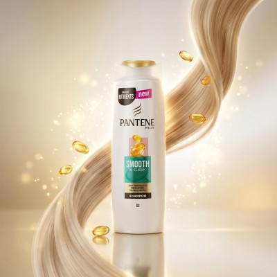 Pantene Pro-V Smooth & Sleek Shampoo 400ml – Frizz Control & Smooth Hair Care (FR)