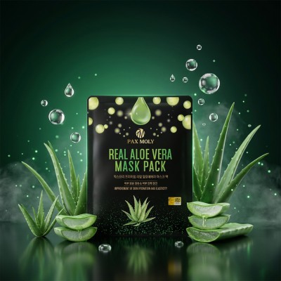 Pax Moly Real Aloe Vera Mask Pack 25ml – Hydrating & Soothing Sheet Mask (KO)