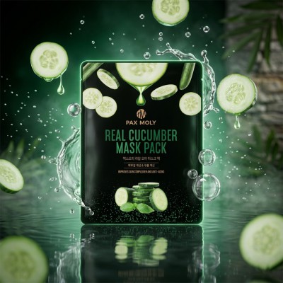 Pax Moly Real Cucumber Mask Pack 25ml – Soothing & Hydrating Sheet Mask (KO)