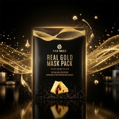 Pax Moly Real Gold Mask Pack 25ml – Brightening & Anti-Aging Luxury Sheet Mask (KO)