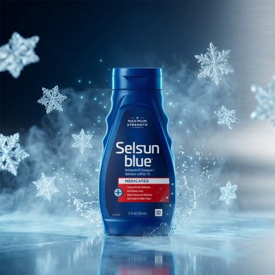 Selsun Blue Medicated Anti-Dandruff Shampoo 325ml USA – Selenium Sulfide 1% for Flake-Free & Healthy Scalp