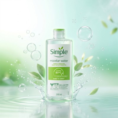 Simple Micellar Water 200ml Poland – Gentle Makeup Remover & Hydrating Cleanser for Sensitive Skin