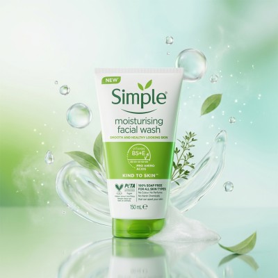 Simple Moisturising Facial Wash 150ml Poland – Gentle Hydrating Face Cleanser for Sensitive Skin