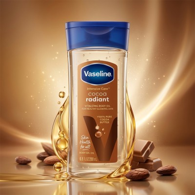 Vaseline Cocoa Radiant Body Oil Gel 200ml Poland – Deep Moisturizing Body Oil with Cocoa Butter for Glowing Skin