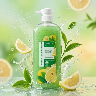 Watsons Shower Scrub Green Tea & Pomelo 700ml Malaysia/Thailand – Exfoliating Body Wash for Smooth & Fresh Skin