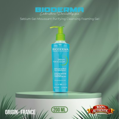 Bioderma Sebium Gel Moussant Foaming Cleanser 200ml FR — Purifying Face Wash for Oily & Combination Skin
