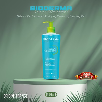 Bioderma Sebium Gel Moussant Foaming Cleanser 500ml FR — Purifying Face Wash for Oily & Acne-Prone Skin