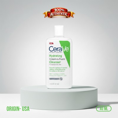 CeraVe Hydrating Cream-to-Foam Cleanser 87ml USA — Face Wash for Normal to Dry Skin