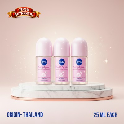 NIVEA Pearl & Beauty Roll-On Deodorant Pack of 3 (25ml Each) TH