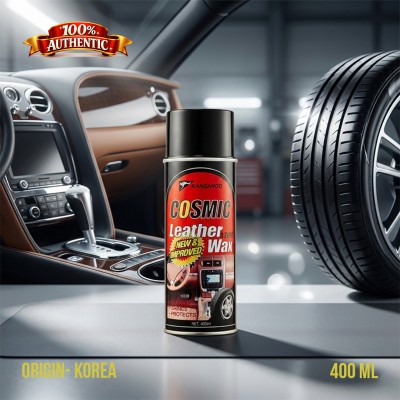 Kangaroo Cosmic Leather & Tire Wax 400ml – 2-in-1 Shine & Protection Spray for Car Interior & Tires (KO)