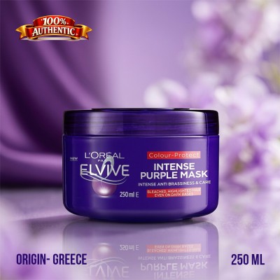 L’Oréal Paris Elvive Colour Protect Intensive Purple Mask 250ml – Anti-Brassiness Treatment for Blonde, Bleached & Highlighted Hair (GR)