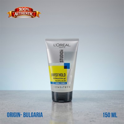 L’Oréal Paris Studio Line Invisi’Hold 6 Natural Clear Gel 150ml – Flexible Hold, Non-Sticky Styling (BG)