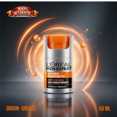 L’Oréal Men Expert Hydra Energetic Anti-Fatigue Moisturiser 50ml – Vitamin C Daily Face Cream for Men (FR)