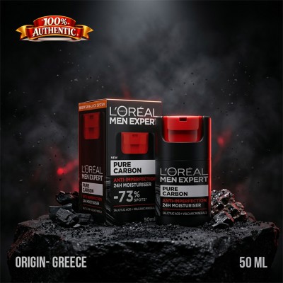 L’Oréal Men Expert Pure Carbon Anti-Imperfection Moisturiser 50ml – Oil Control & Acne Care for Men (GR)
